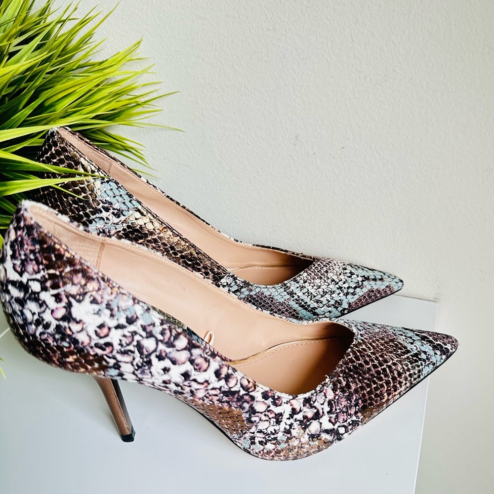 Zara | Embossed Leather Snake Bronze/Blue Pattern - Picture 6 of 16